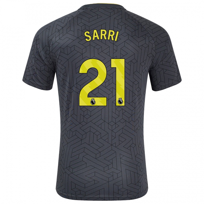 Niño Camiseta Veatriki Sarri #21 Negro Amarillo 2ª Equipación 2024/25 La Camisa