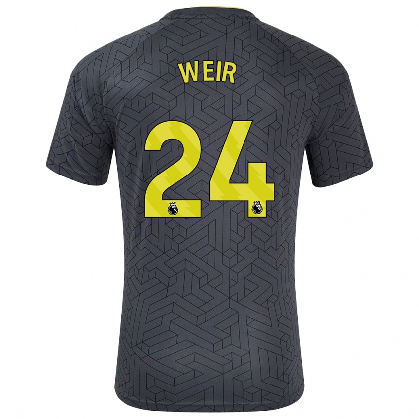 Niño Camiseta Kenzie Weir #24 Negro Amarillo 2ª Equipación 2024/25 La Camisa