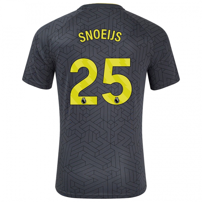 Niño Camiseta Katja Snoeijs #25 Negro Amarillo 2ª Equipación 2024/25 La Camisa