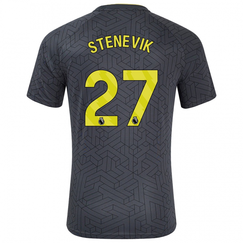 Niño Camiseta Elise Stenevik #27 Negro Amarillo 2ª Equipación 2024/25 La Camisa