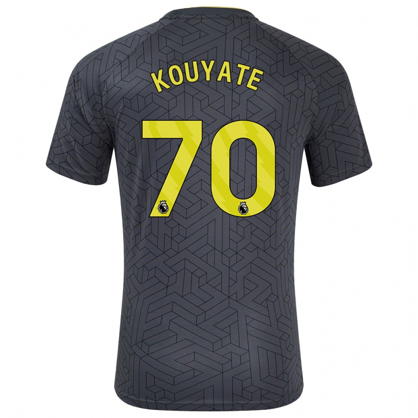 Niño Camiseta Katia Kouyate #70 Negro Amarillo 2ª Equipación 2024/25 La Camisa