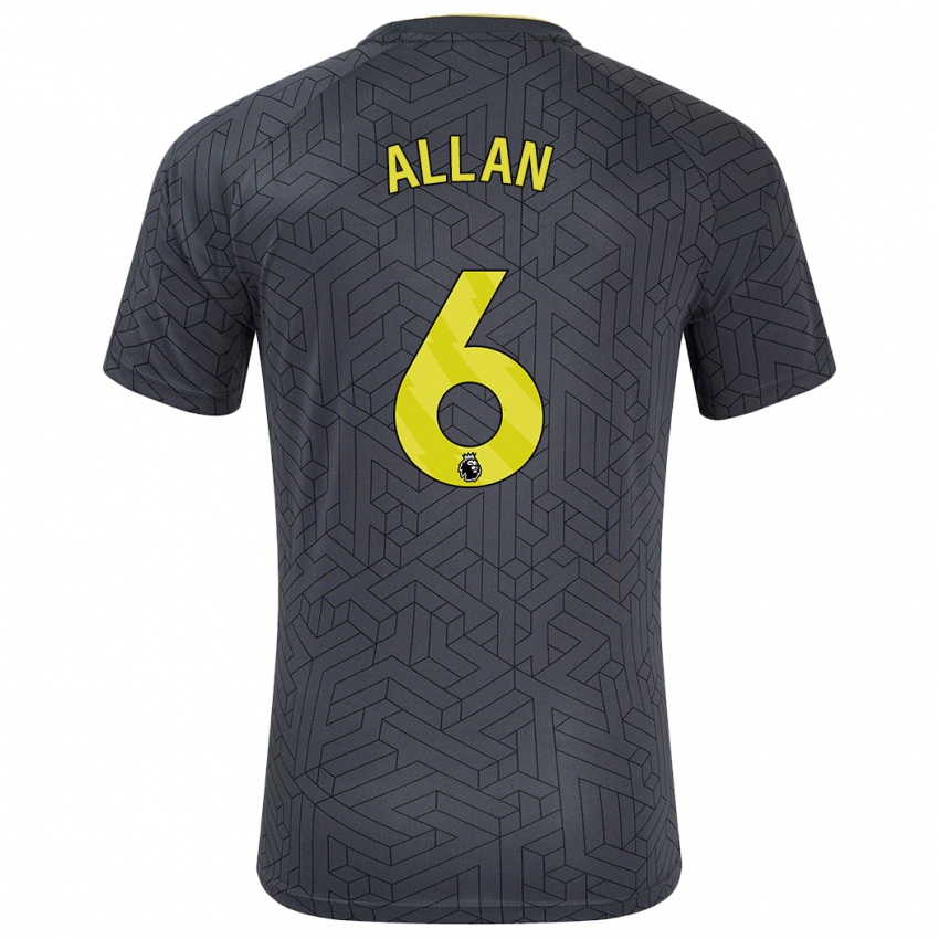 Niño Camiseta Allan #6 Negro Amarillo 2ª Equipación 2024/25 La Camisa