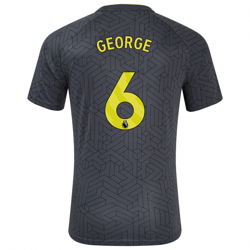 Niño Camiseta Gabrielle George #6 Negro Amarillo 2ª Equipación 2024/25 La Camisa