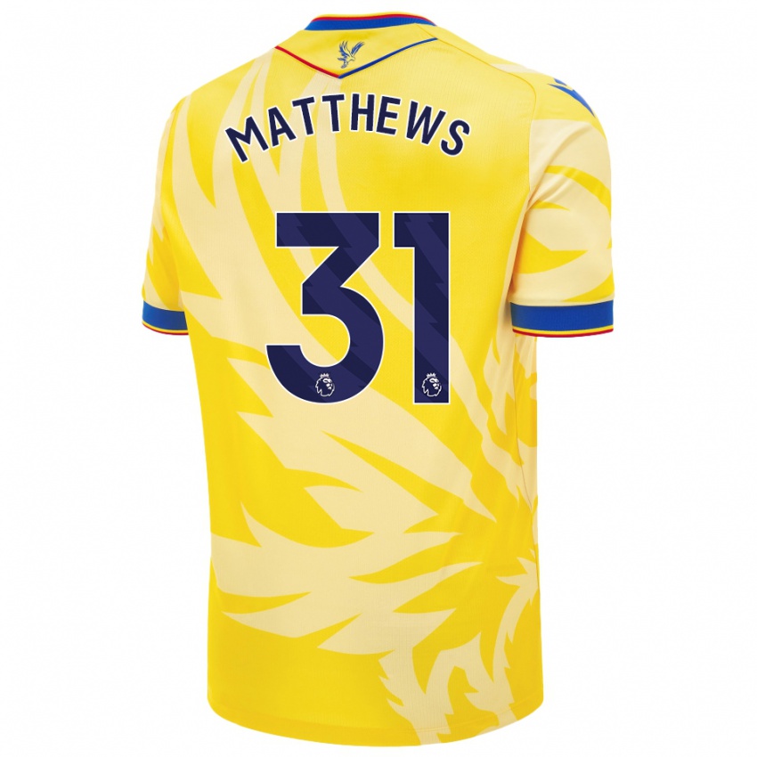 Niño Camiseta Remi Matthews #31 Amarillo 2ª Equipación 2024/25 La Camisa