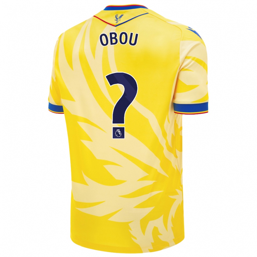 Niño Camiseta David Obou #0 Amarillo 2ª Equipación 2024/25 La Camisa