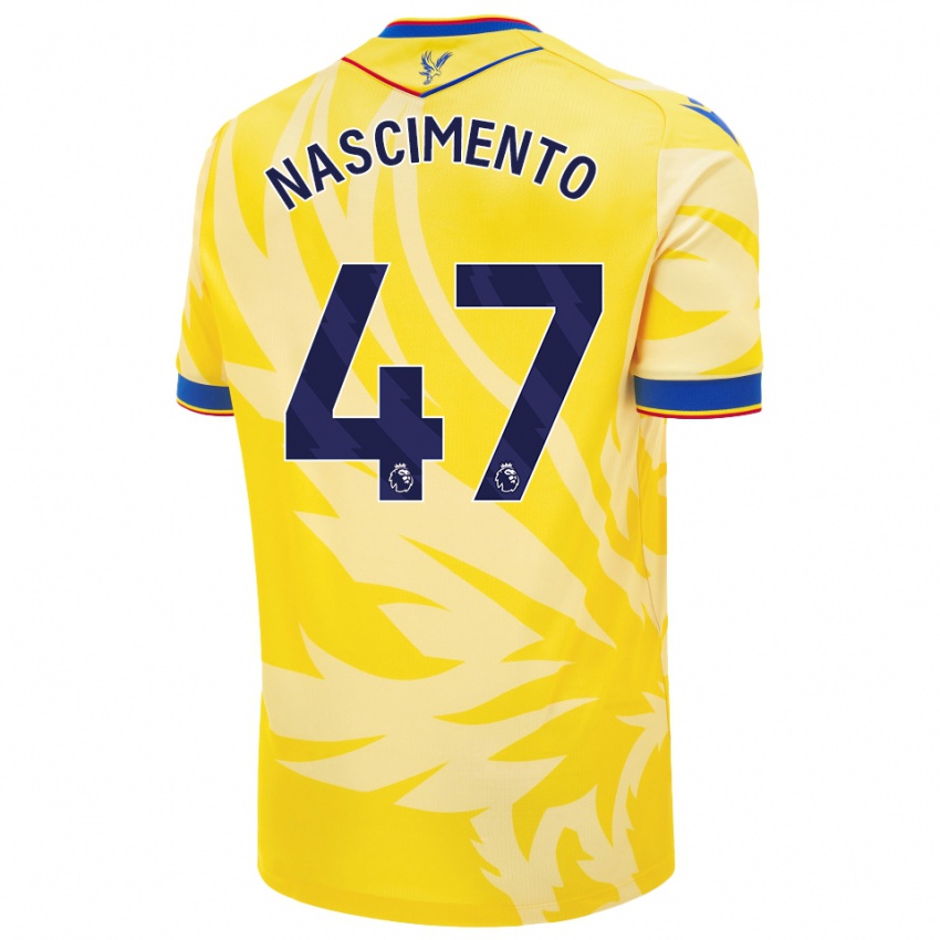 Niño Camiseta Adler Nascimento #47 Amarillo 2ª Equipación 2024/25 La Camisa