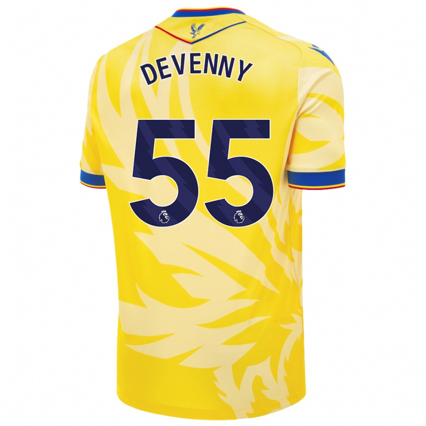 Niño Camiseta Justin Devenny #55 Amarillo 2ª Equipación 2024/25 La Camisa