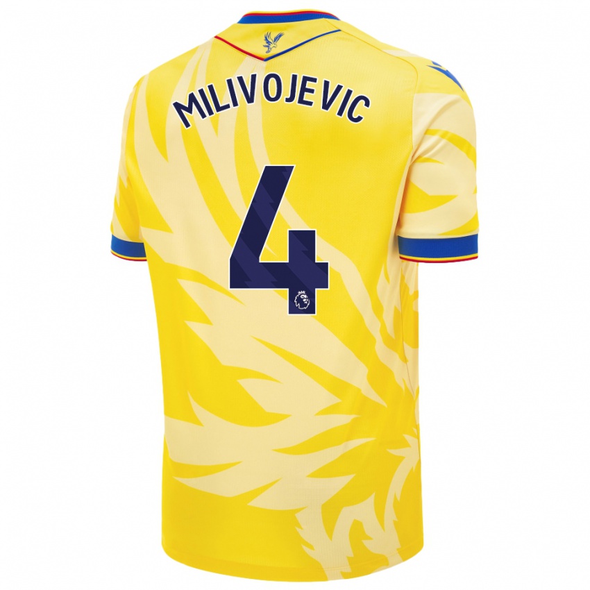 Niño Camiseta Luka Milivojevic #4 Amarillo 2ª Equipación 2024/25 La Camisa