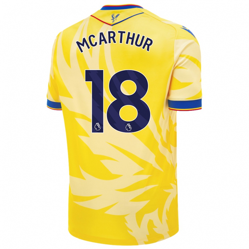 Niño Camiseta James Mcarthur #18 Amarillo 2ª Equipación 2024/25 La Camisa