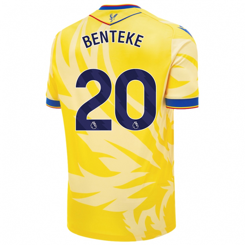 Niño Camiseta Christian Benteke #20 Amarillo 2ª Equipación 2024/25 La Camisa