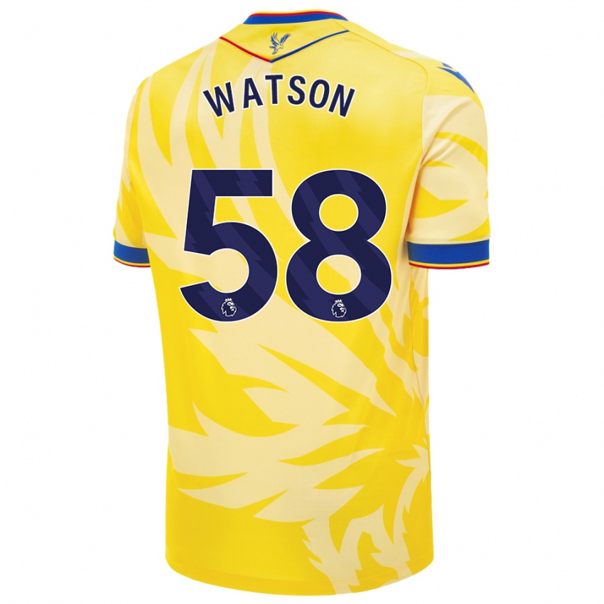 Niño Camiseta Noah Watson #58 Amarillo 2ª Equipación 2024/25 La Camisa