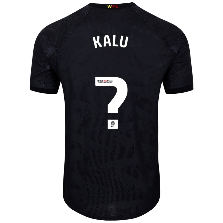 Niño Camiseta Samuel Kalu #0 Negro Blanco 2ª Equipación 2024/25 La Camisa