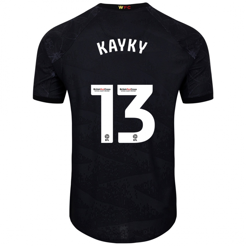 Niño Camiseta Kayky Almeida #13 Negro Blanco 2ª Equipación 2024/25 La Camisa