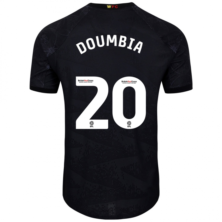 Niño Camiseta Mamadou Doumbia #20 Negro Blanco 2ª Equipación 2024/25 La Camisa