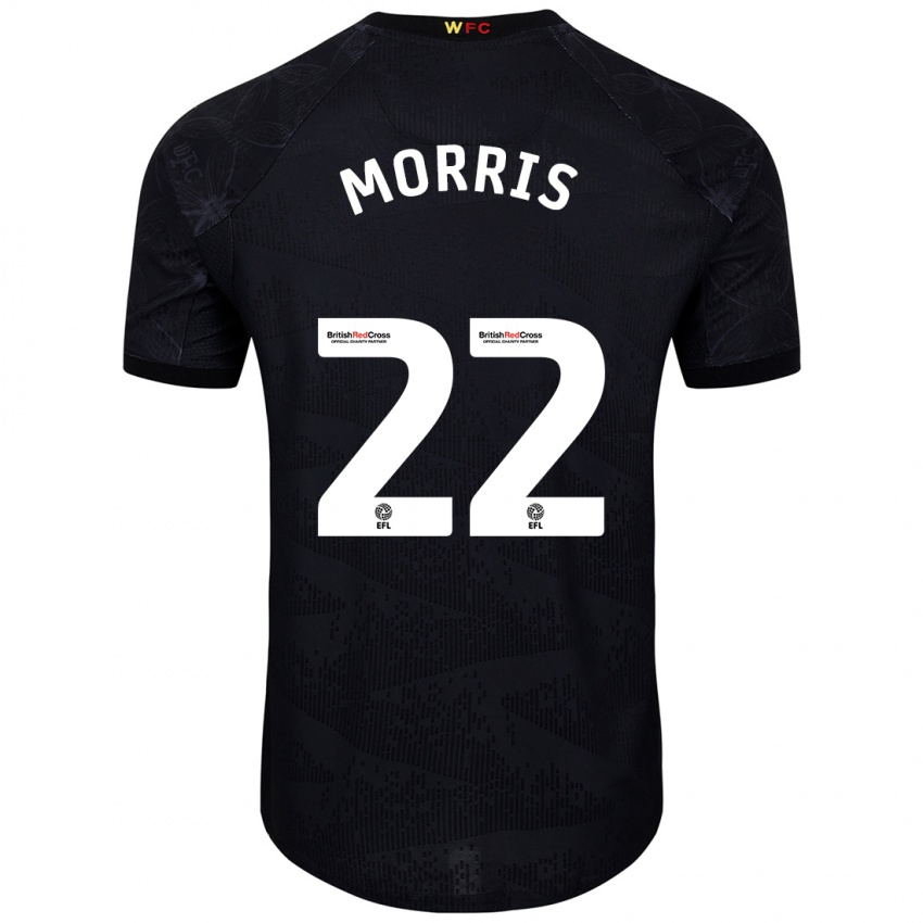 Niño Camiseta James Morris #22 Negro Blanco 2ª Equipación 2024/25 La Camisa