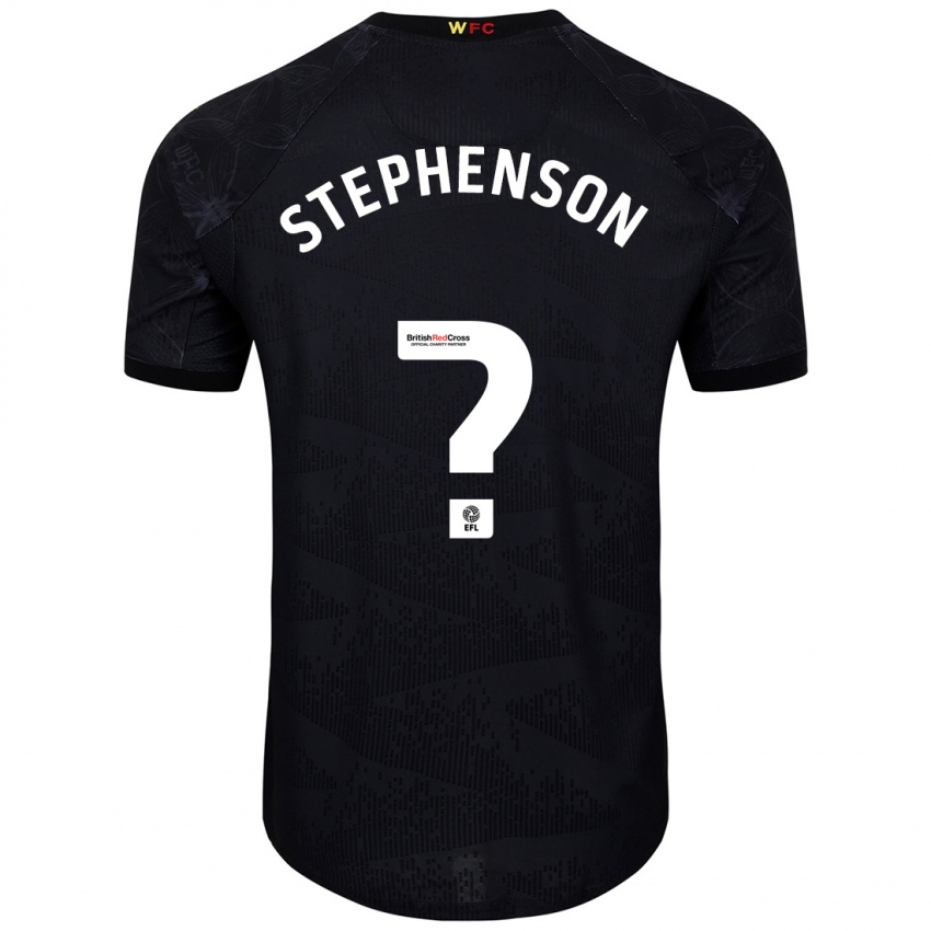 Niño Camiseta Ollie Stephenson #0 Negro Blanco 2ª Equipación 2024/25 La Camisa