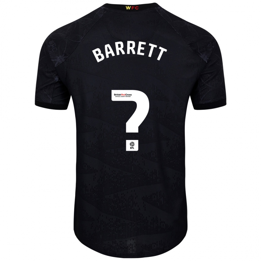 Niño Camiseta Hayden Barrett #0 Negro Blanco 2ª Equipación 2024/25 La Camisa