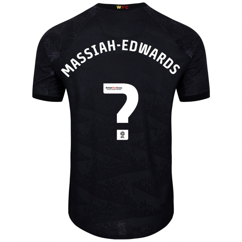 Niño Camiseta Zavier Massiah-Edwards #0 Negro Blanco 2ª Equipación 2024/25 La Camisa