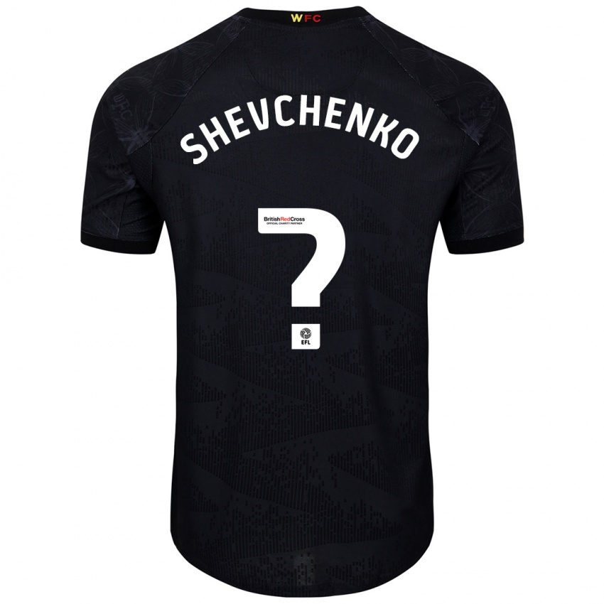 Niño Camiseta Kristian Shevchenko #0 Negro Blanco 2ª Equipación 2024/25 La Camisa