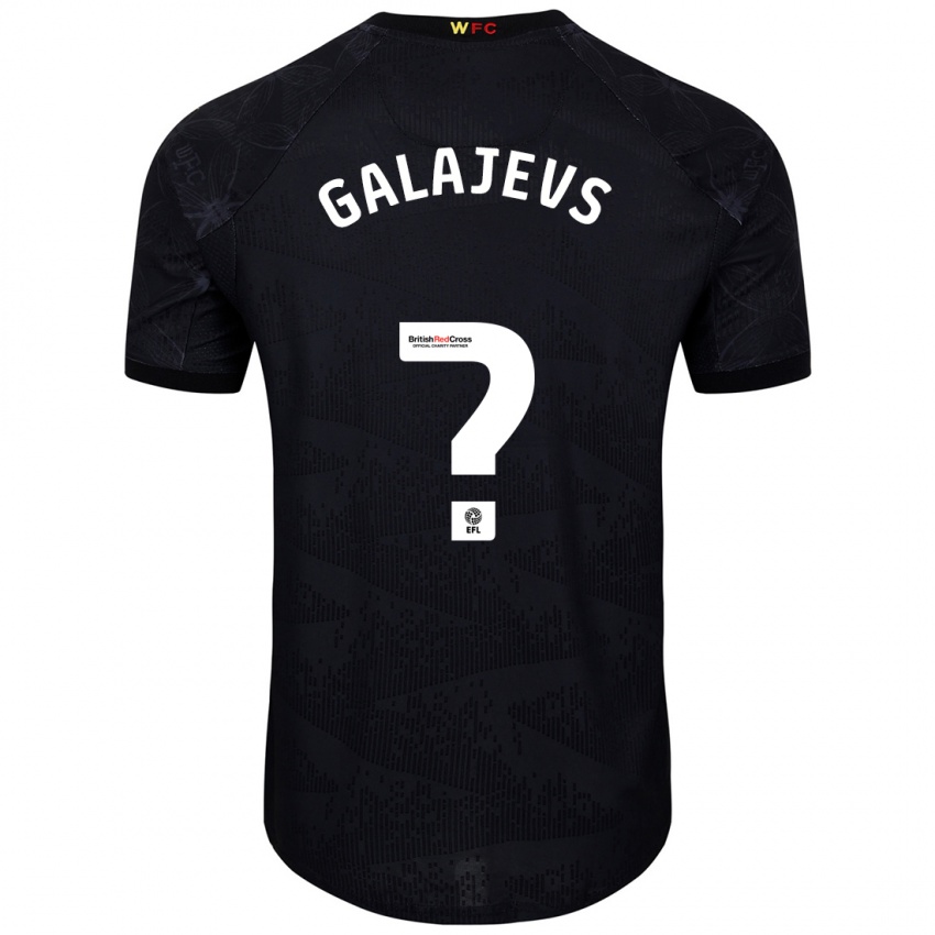 Niño Camiseta Marats Galajevs #0 Negro Blanco 2ª Equipación 2024/25 La Camisa