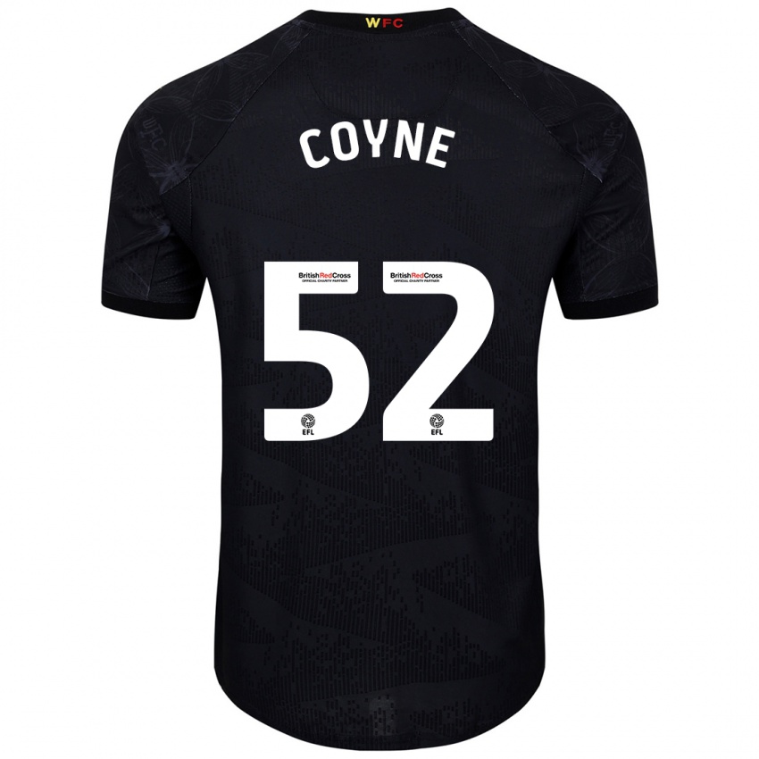 Niño Camiseta Aidan Coyne #52 Negro Blanco 2ª Equipación 2024/25 La Camisa