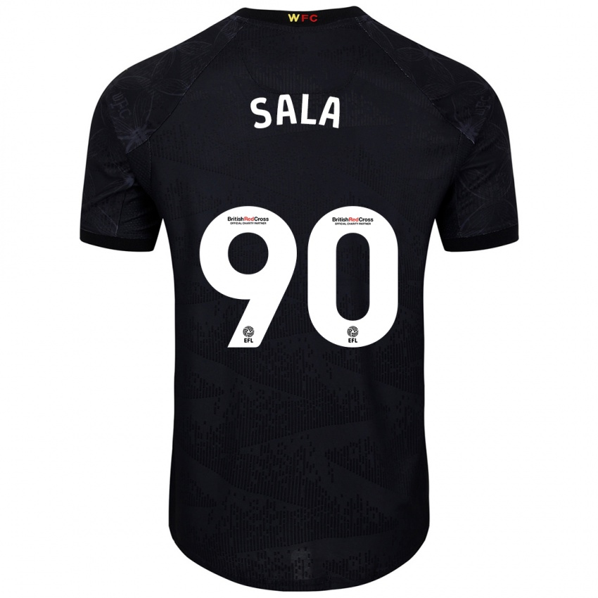 Niño Camiseta Joel Sala #90 Negro Blanco 2ª Equipación 2024/25 La Camisa