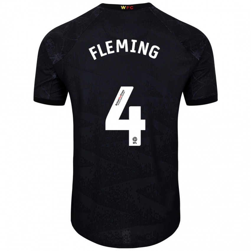 Niño Camiseta Charlotte Fleming #4 Negro Blanco 2ª Equipación 2024/25 La Camisa