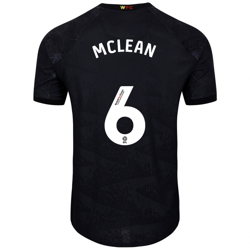 Niño Camiseta Sophie Mclean #6 Negro Blanco 2ª Equipación 2024/25 La Camisa