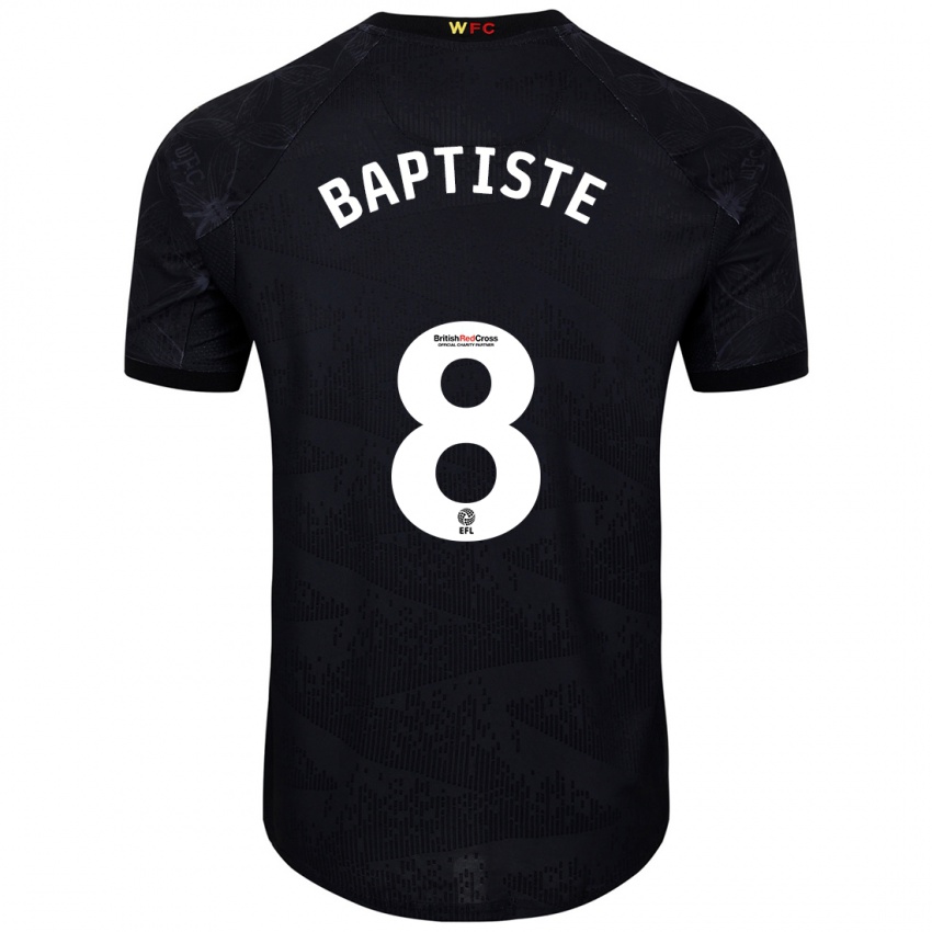 Niño Camiseta Bianca Baptiste #8 Negro Blanco 2ª Equipación 2024/25 La Camisa