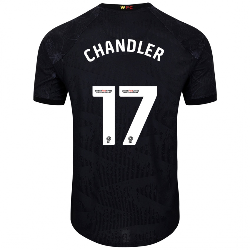 Niño Camiseta Megan Chandler #17 Negro Blanco 2ª Equipación 2024/25 La Camisa