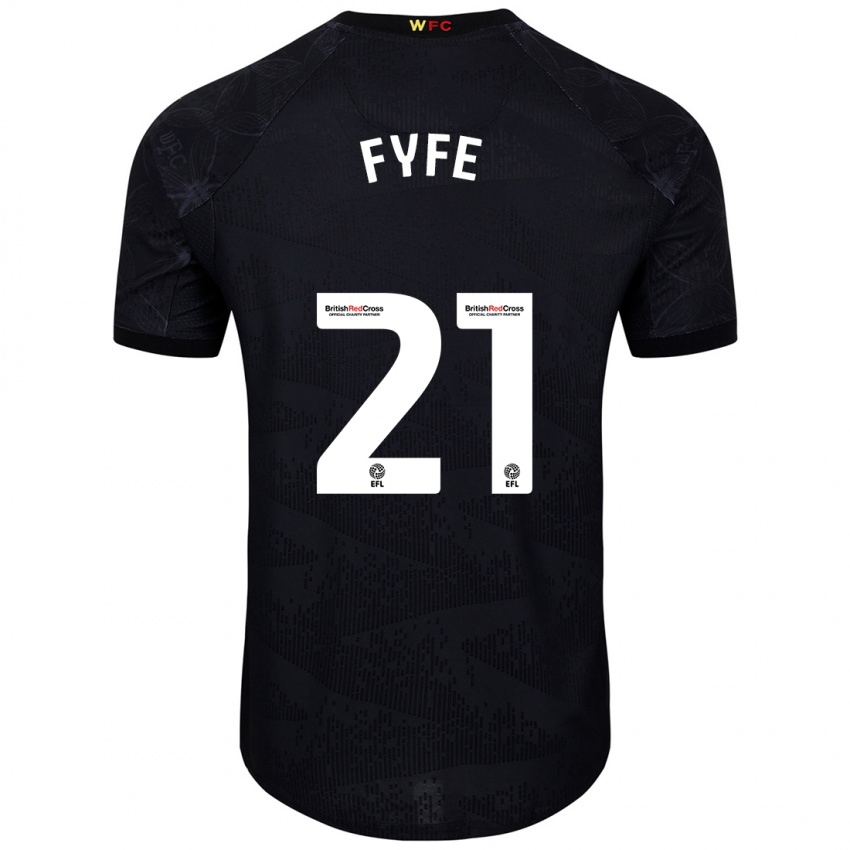 Niño Camiseta Flo Fyfe #21 Negro Blanco 2ª Equipación 2024/25 La Camisa