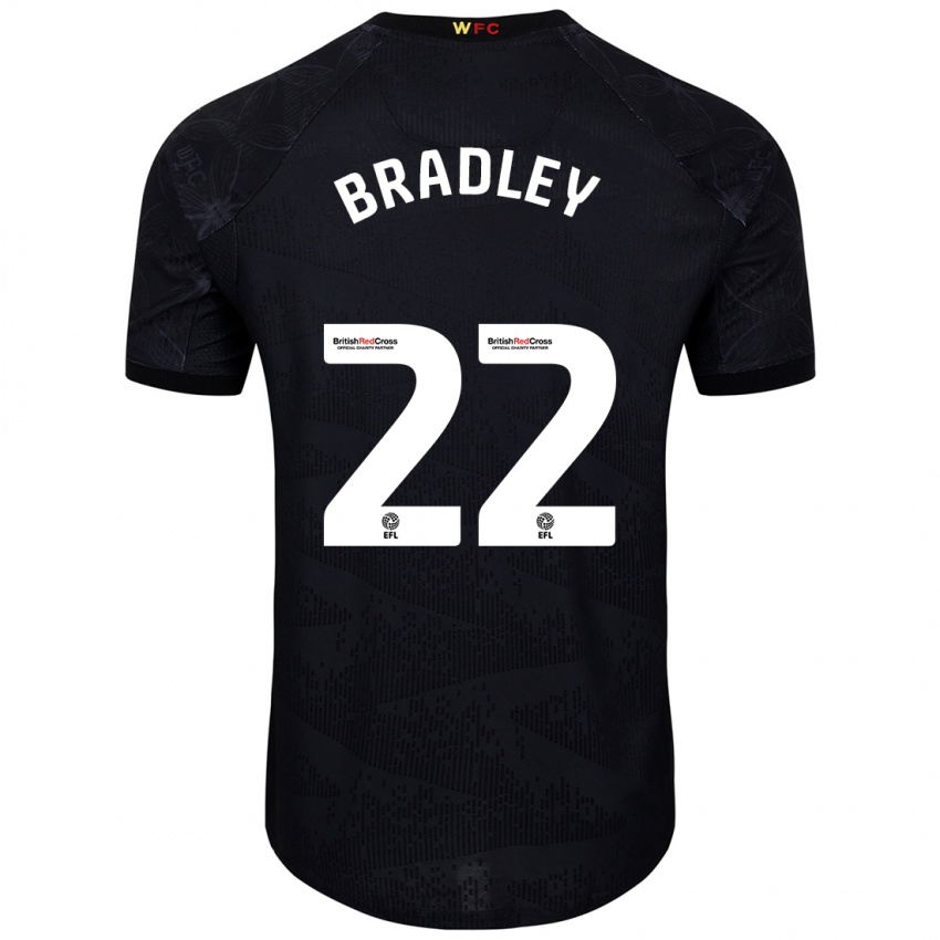 Niño Camiseta Jade Bradley #22 Negro Blanco 2ª Equipación 2024/25 La Camisa