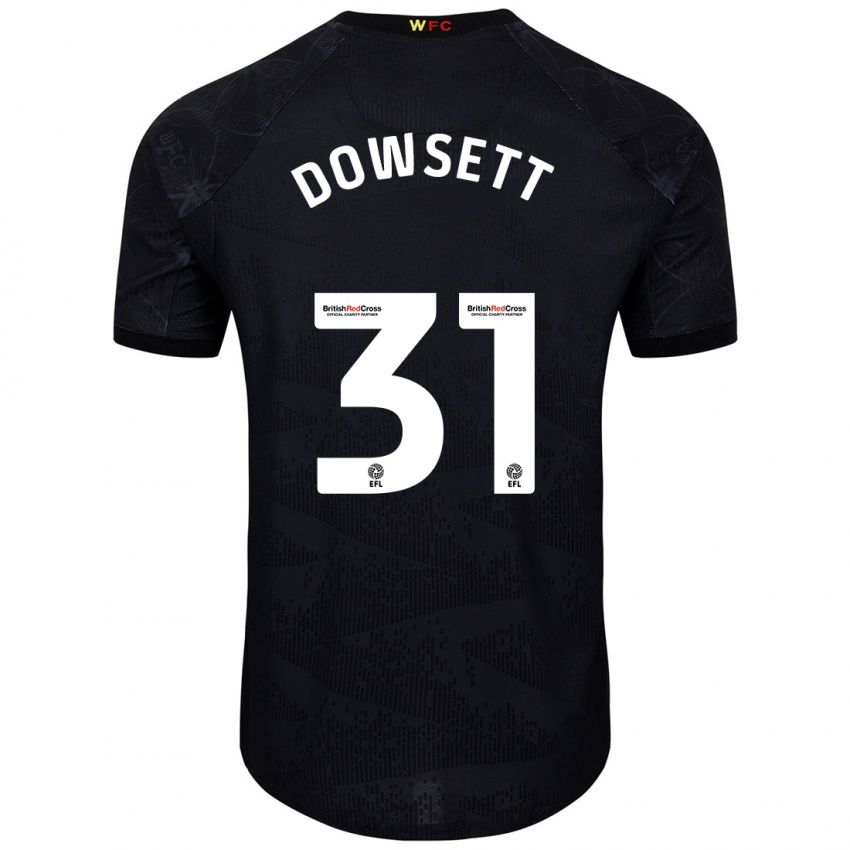 Niño Camiseta Rebekah Dowsett #31 Negro Blanco 2ª Equipación 2024/25 La Camisa