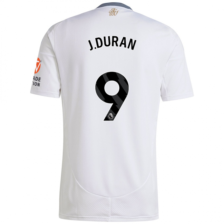 Niño Camiseta Jhon Durán #9 Blanco 2ª Equipación 2024/25 La Camisa