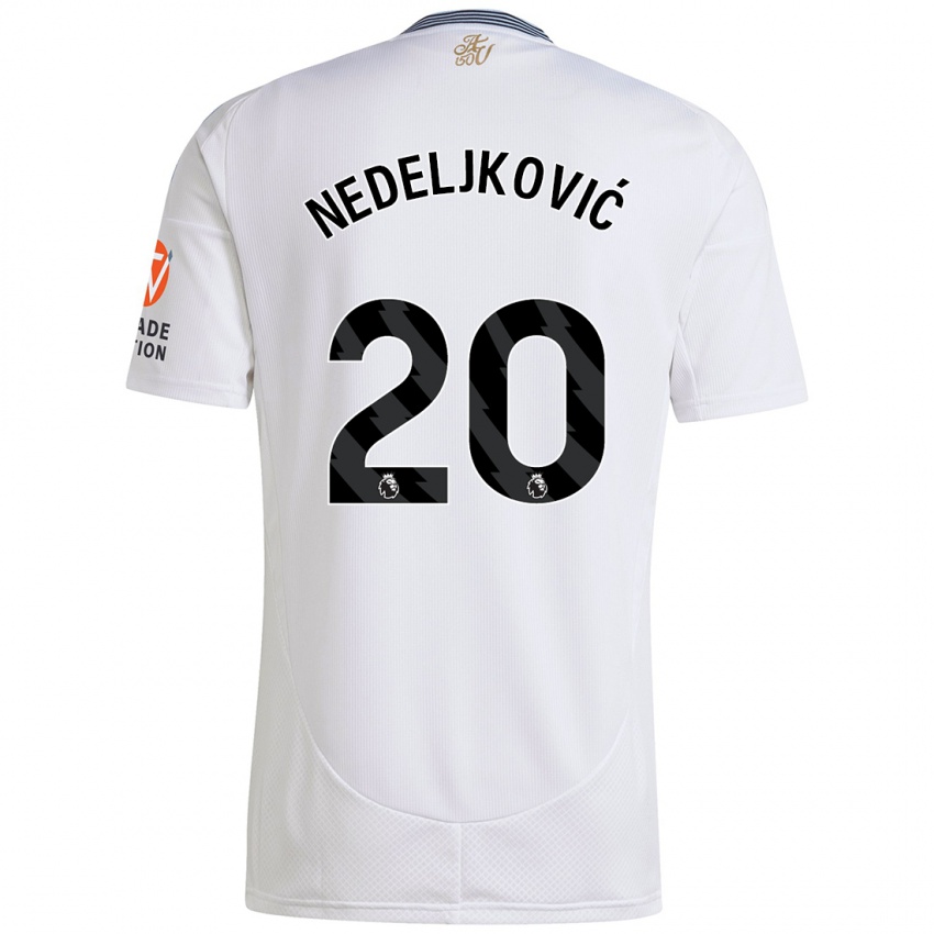 Niño Camiseta Kosta Nedeljkovic #20 Blanco 2ª Equipación 2024/25 La Camisa