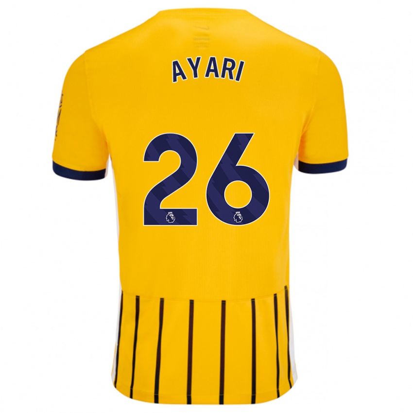 Niño Camiseta Yasin Ayari #26 Dorado Azul Rayas 2ª Equipación 2024/25 La Camisa