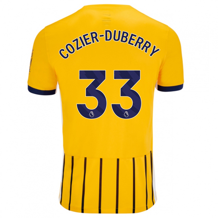 Niño Camiseta Amario Cozier-Duberry #33 Dorado Azul Rayas 2ª Equipación 2024/25 La Camisa