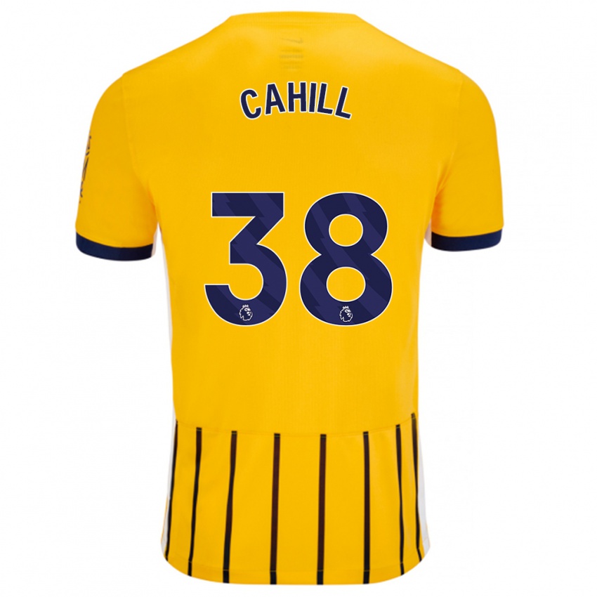 Niño Camiseta Killian Cahill #38 Dorado Azul Rayas 2ª Equipación 2024/25 La Camisa