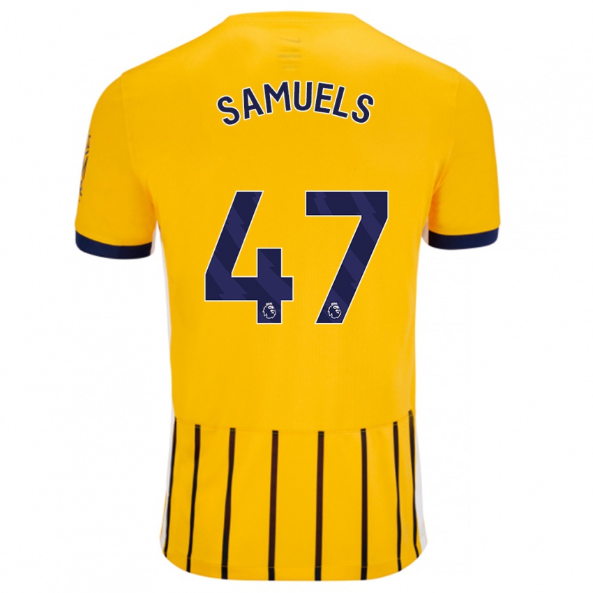 Niño Camiseta Imari Samuels #47 Dorado Azul Rayas 2ª Equipación 2024/25 La Camisa