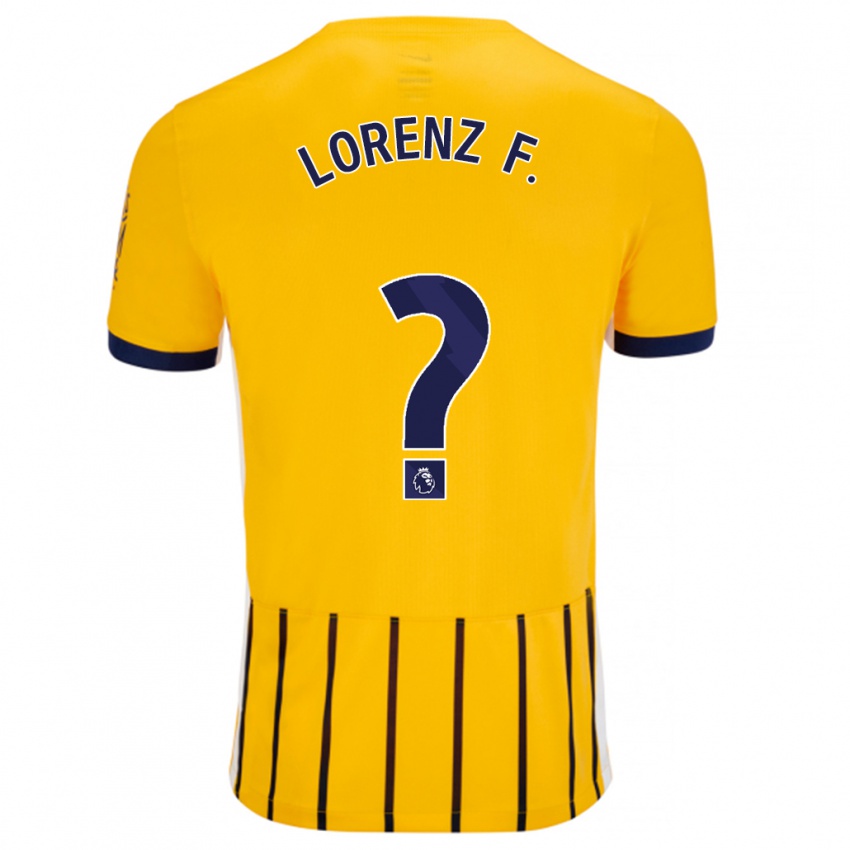 Niño Camiseta Lorenz Ferdinand #0 Dorado Azul Rayas 2ª Equipación 2024/25 La Camisa