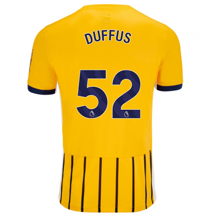 Niño Camiseta Josh Duffus #52 Dorado Azul Rayas 2ª Equipación 2024/25 La Camisa