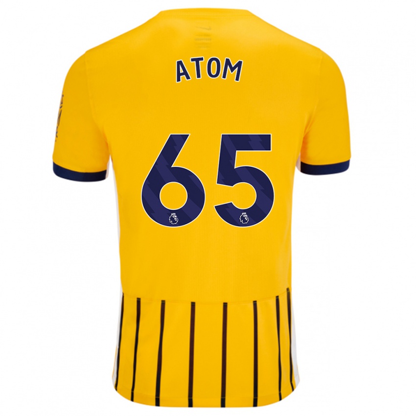 Niño Camiseta Noel Atom #65 Dorado Azul Rayas 2ª Equipación 2024/25 La Camisa