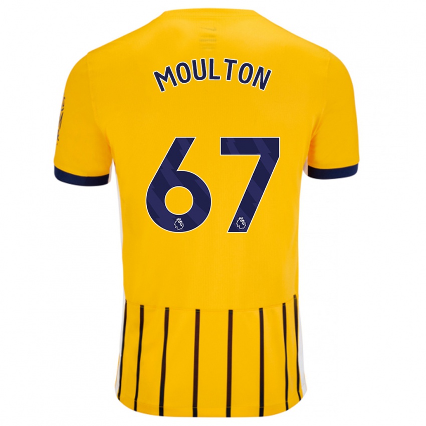 Niño Camiseta Remeiro Moulton #67 Dorado Azul Rayas 2ª Equipación 2024/25 La Camisa