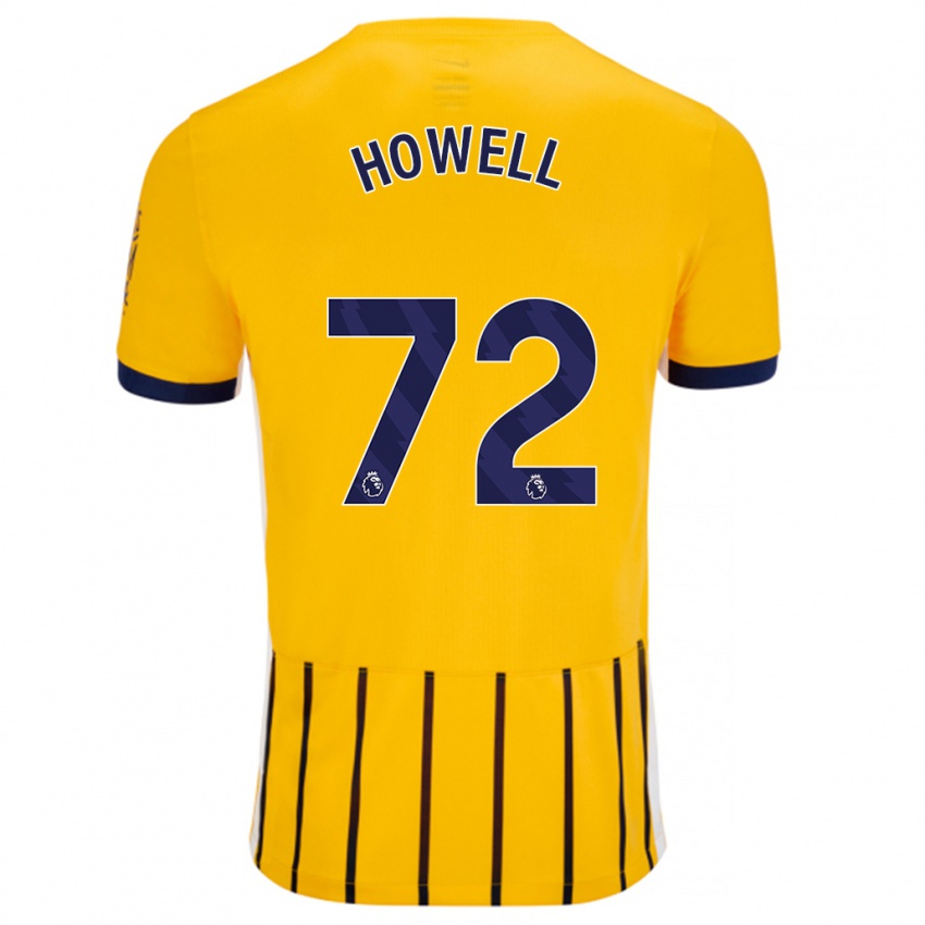 Niño Camiseta Harry Howell #72 Dorado Azul Rayas 2ª Equipación 2024/25 La Camisa