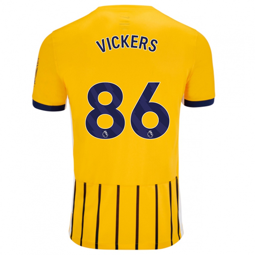 Niño Camiseta Jacob Vickers #86 Dorado Azul Rayas 2ª Equipación 2024/25 La Camisa