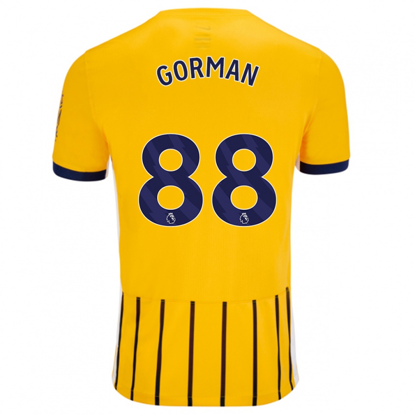 Niño Camiseta Ronnie Gorman #88 Dorado Azul Rayas 2ª Equipación 2024/25 La Camisa