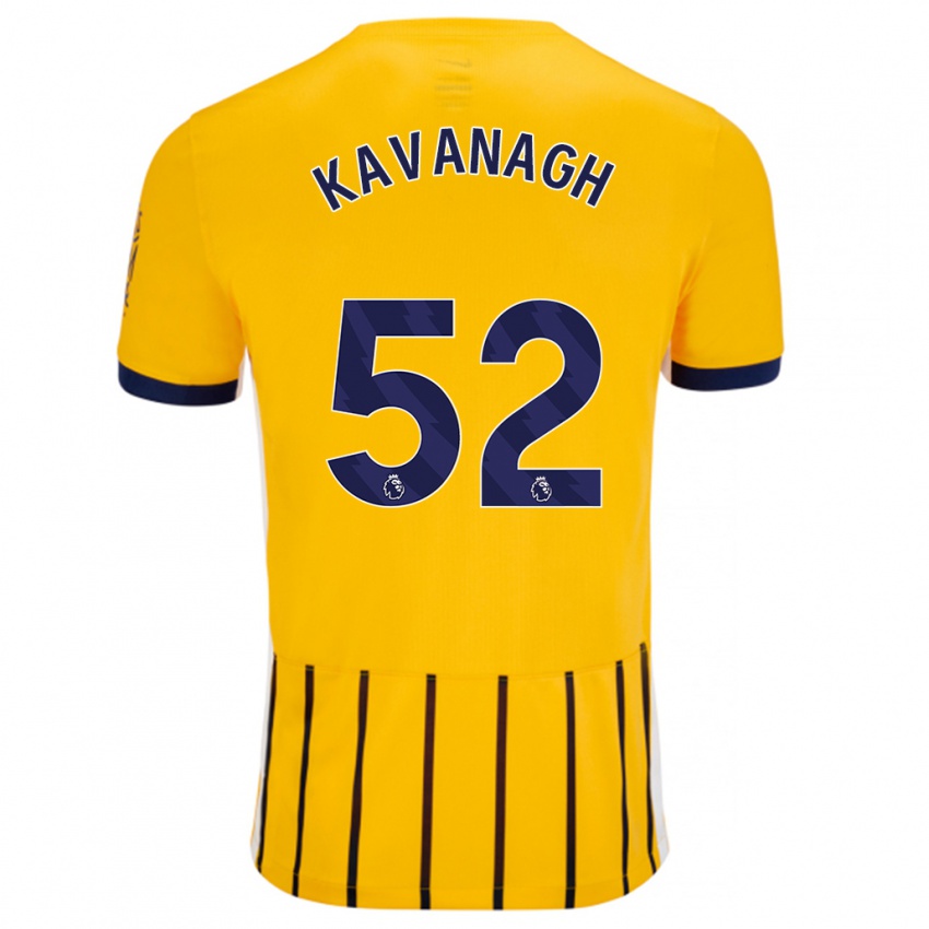 Niño Camiseta Leigh Kavanagh #52 Dorado Azul Rayas 2ª Equipación 2024/25 La Camisa