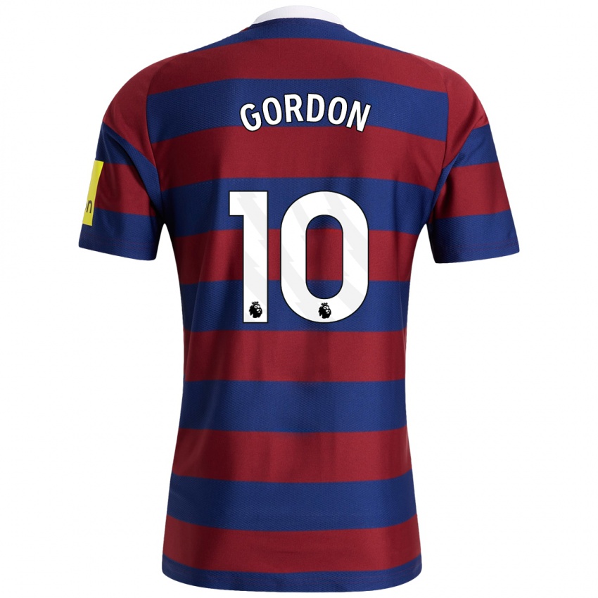 Niño Camiseta Anthony Gordon #10 Burdeos Azul Marino 2ª Equipación 2024/25 La Camisa