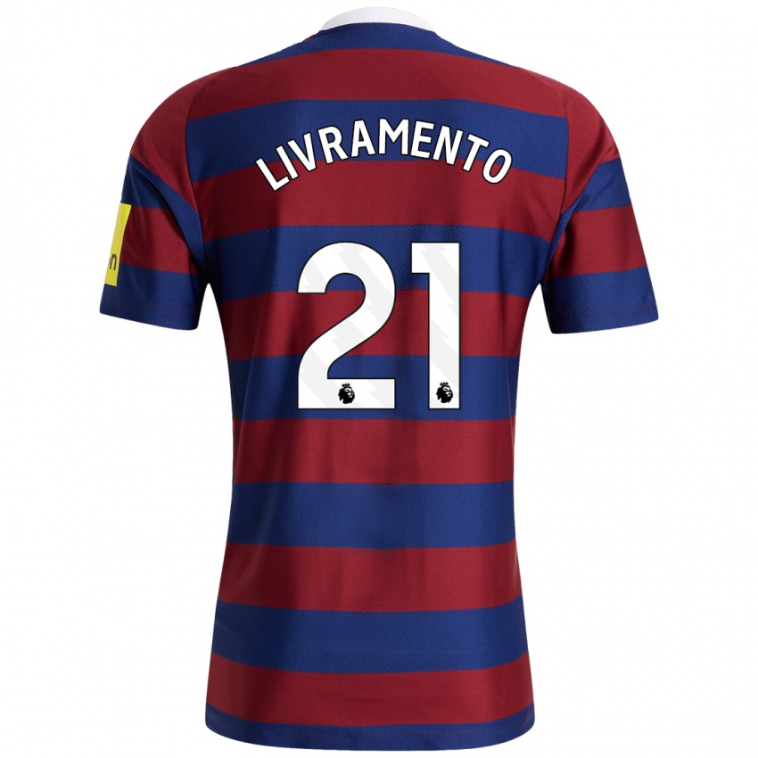 Niño Camiseta Tino Livramento #21 Burdeos Azul Marino 2ª Equipación 2024/25 La Camisa