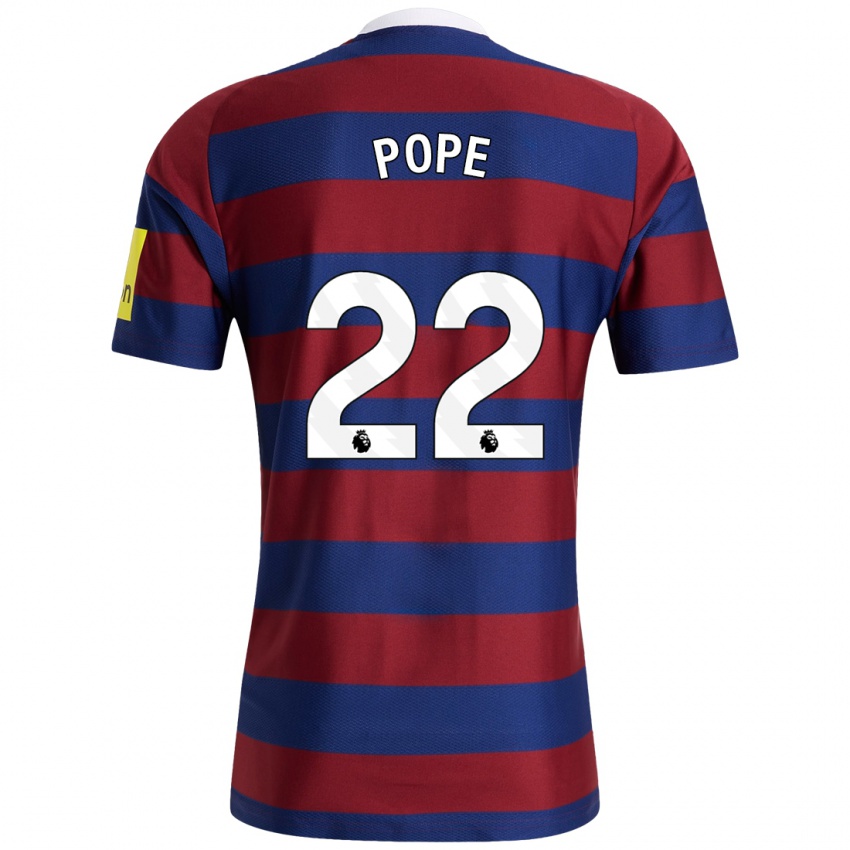 Niño Camiseta Nick Pope #22 Burdeos Azul Marino 2ª Equipación 2024/25 La Camisa